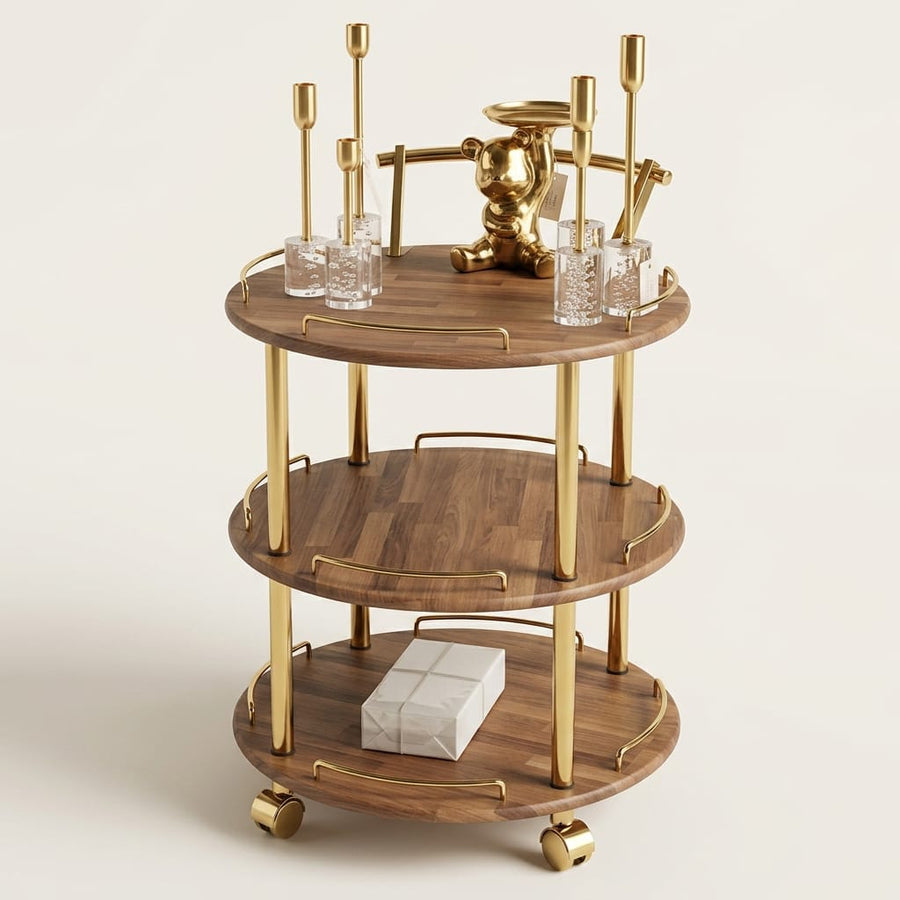 TEA TROLLEY BROWN