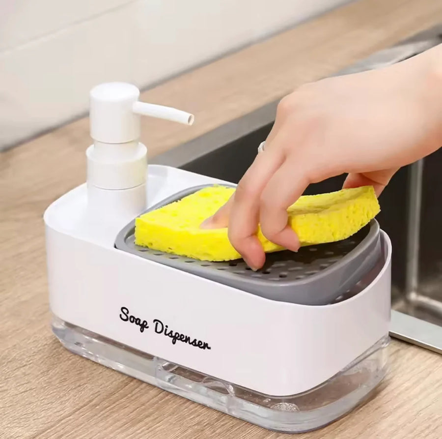 Soap & Detergent Dispenser 2 in 1 with Sponge Holder