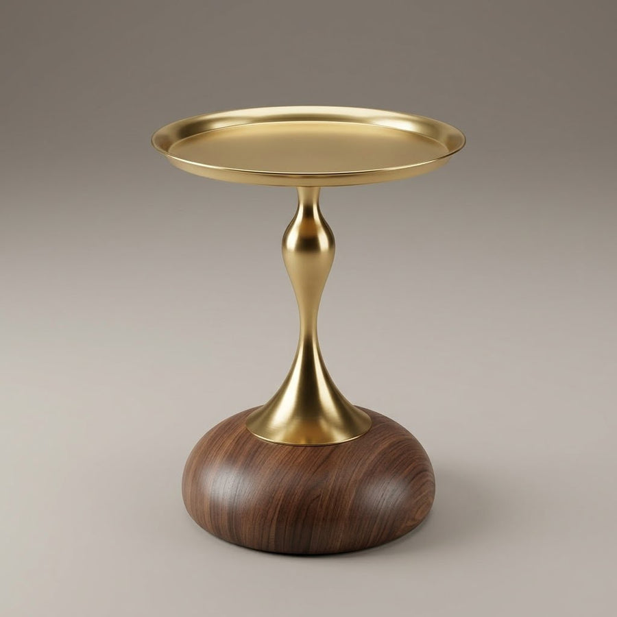 LUXURY GOLDEN AND WOOD STYLE TABLE