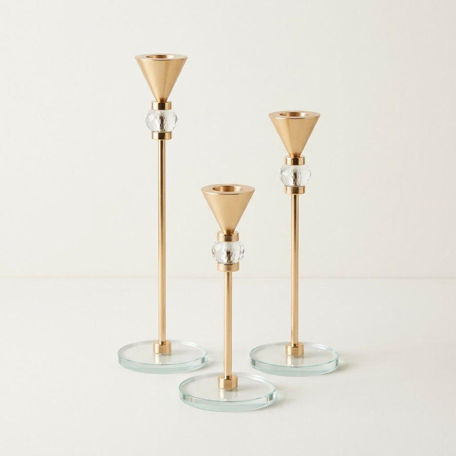 Golden Crystal Candle Stand