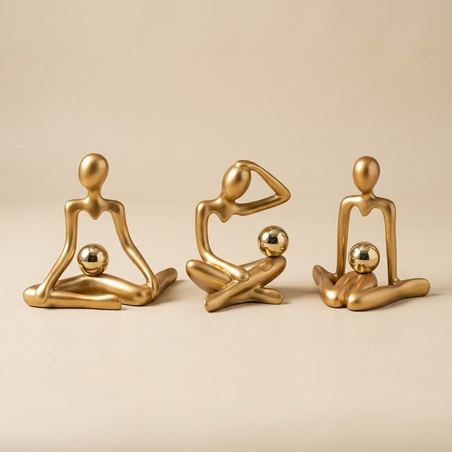 Human Ball Sculpture Decore 3-piecs Set