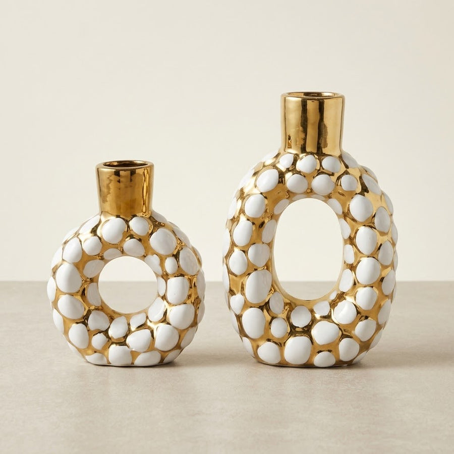 White & Golden Ceramic Vases