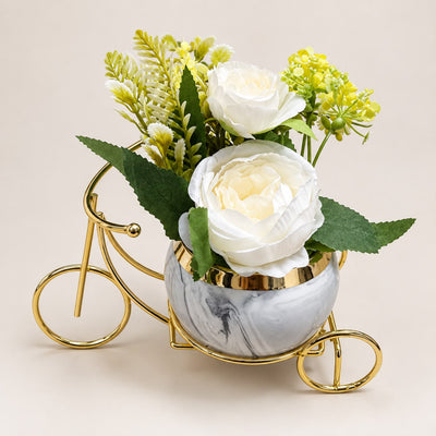 Elegant Floral Tricycle Planter