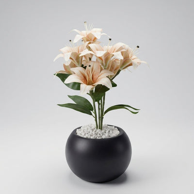 Artificial Peach Lily Floral Arrangements