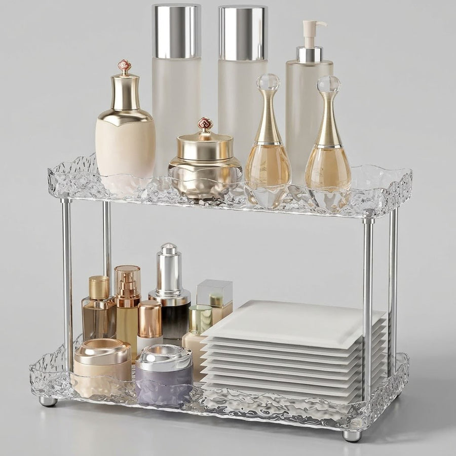 2-Layer Textured Acrylic Vanity 0rganizer
