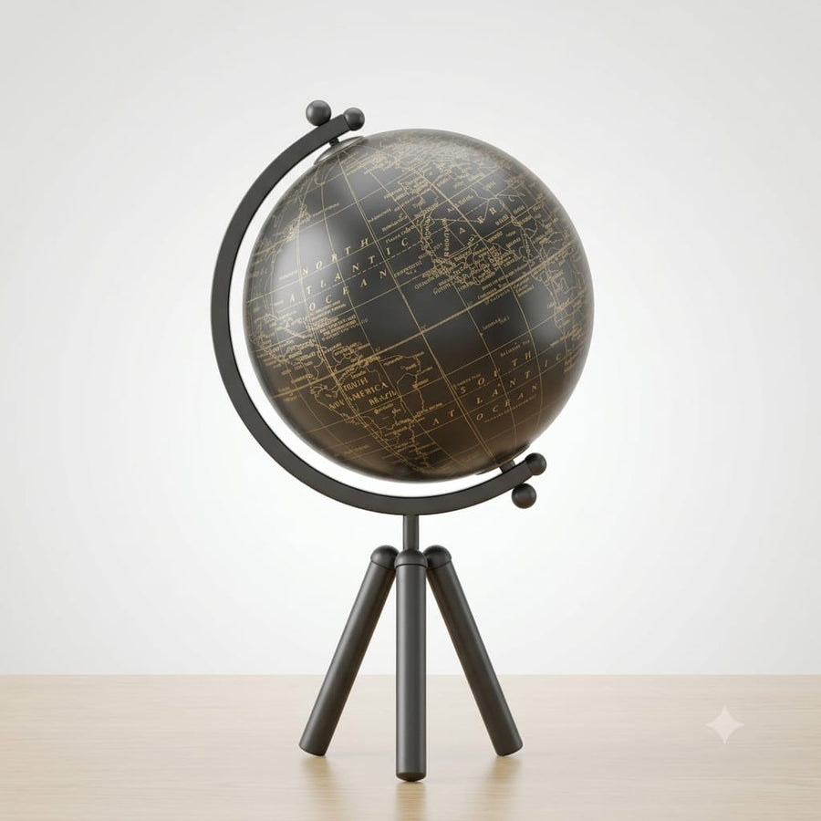 WORLD MAP BLACK