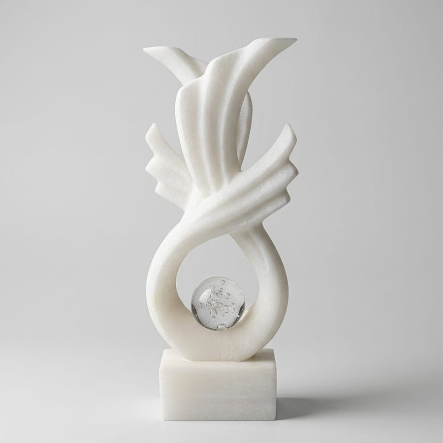 MARBLE AND CRYSTAL DECOR PIECE