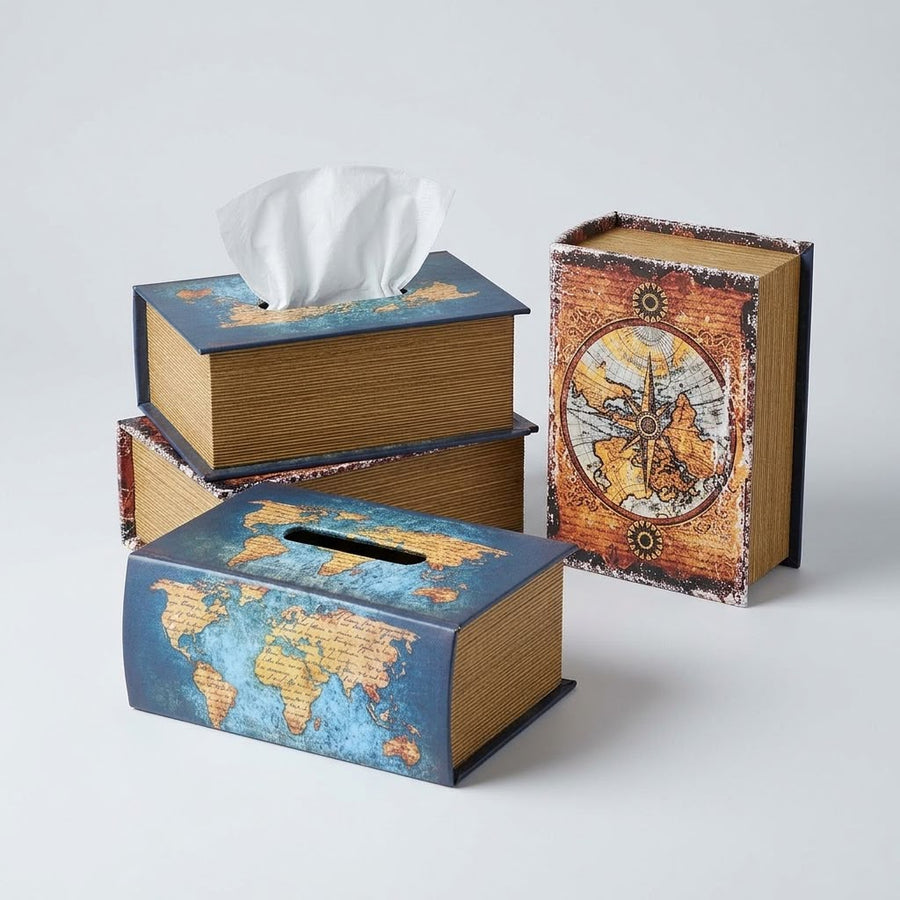 BOOK SHAPE TISSUE BOX WOODEN