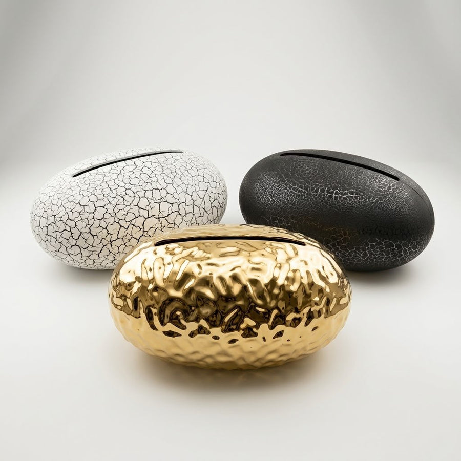 TEXTURED EGG SHAPED TISSUE BOX