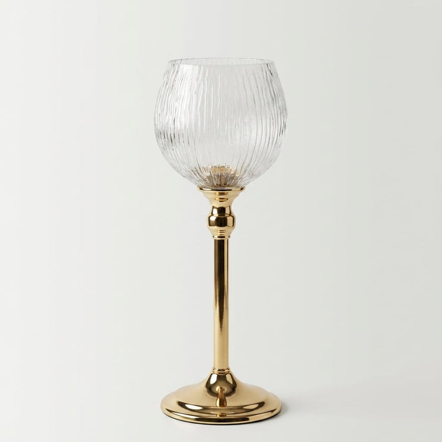 GLASS STYLE CANDLE STAND DECOR PIECE