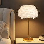 FEATHER SHADE TABLE LAMP