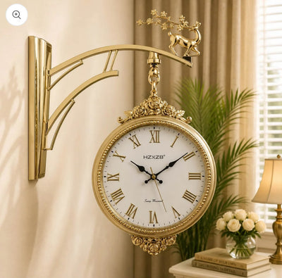 Luxury Vintage Double-Sided Wall Clock