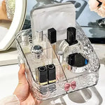 Luxury Clear Acrylic Makeup Organizer Tray | Multi-Compartment Cosmetic & Skincare Storage