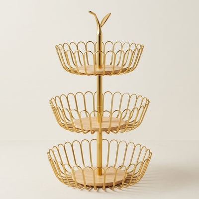 Fruit Basket Golden 3-layer