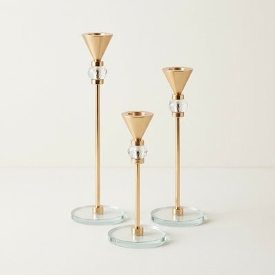Golden Crystal Candle Stand