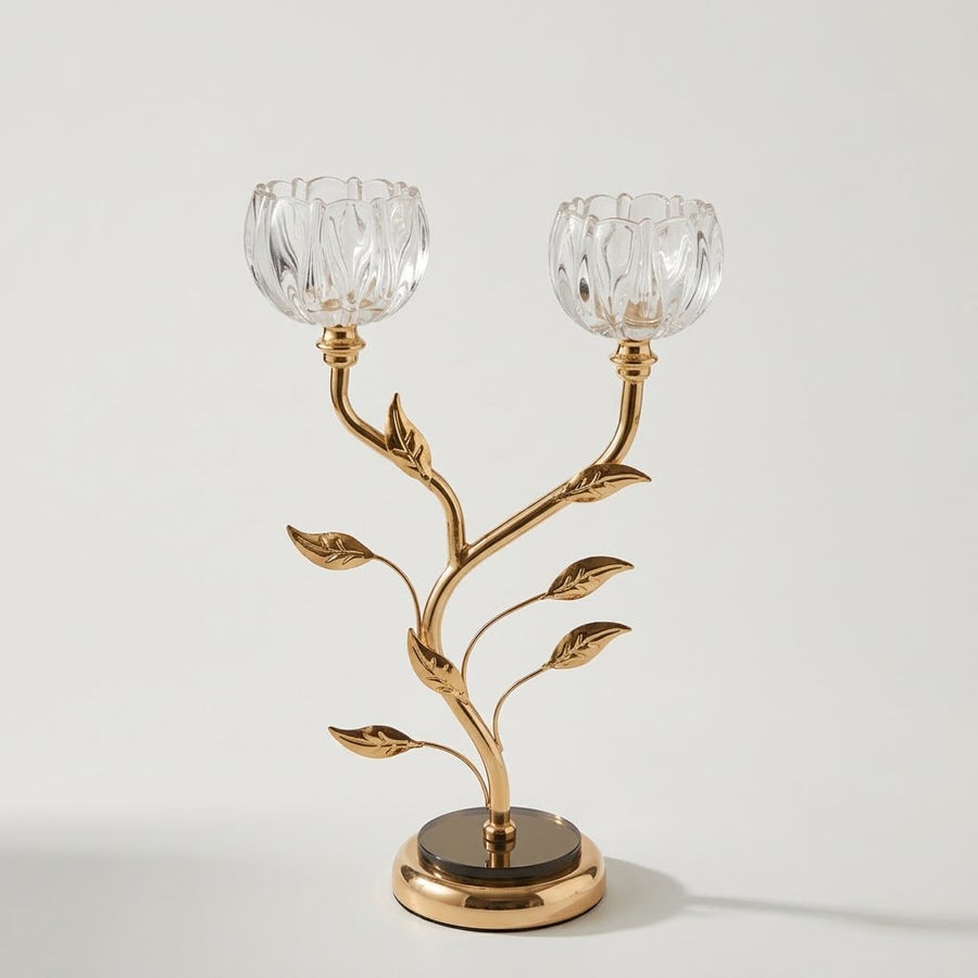 Crystal & Metal Candle Stand