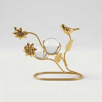 Golden Metal & Crystal Home Decor