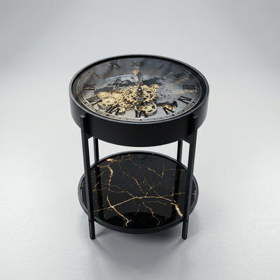 Modfern Industrial Gear Clock Side Table