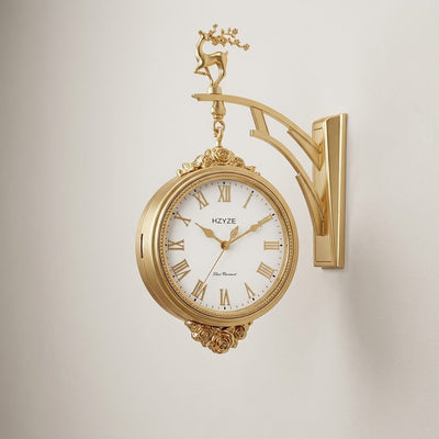 Luxury Vintage Double-Sided Wall Clock