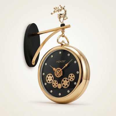 Luxury Double-Sided Gears Wall Clock