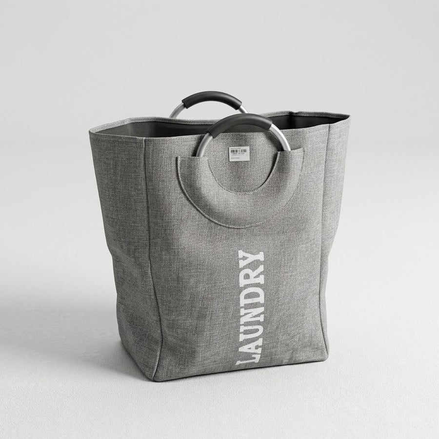 Foldable Laundary Basket With Ring Handles