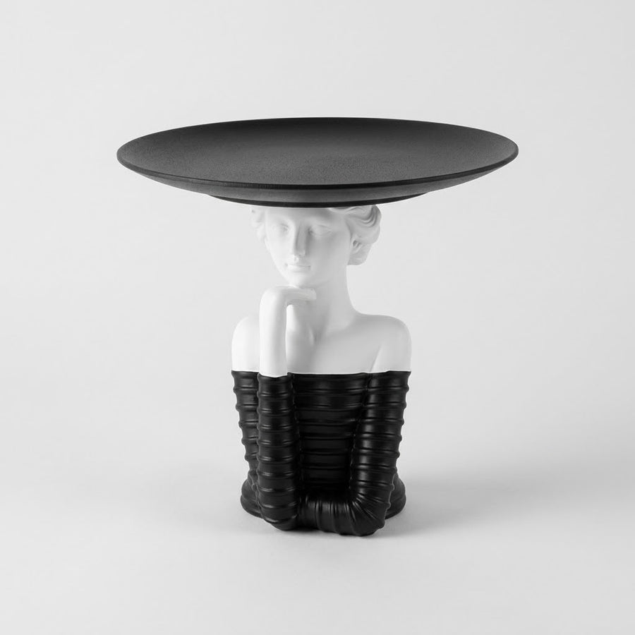 Decorative Figurine With Plateau / lady platter