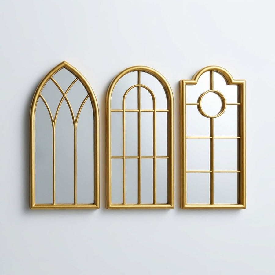 Gold Frame Decorative Mirrors set of 3pcs