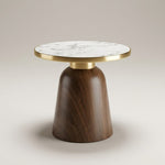LUXURY GOLDEN AND WOOD DECORE TABLE