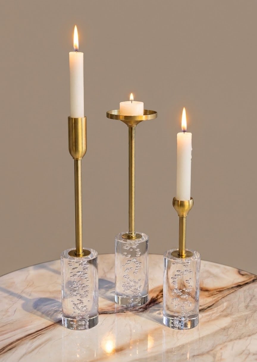 CRYSTAL CANDLE 3 PCS SET