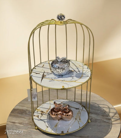 VANITY CAGE 2 TIER MARBLE SHEET BASE