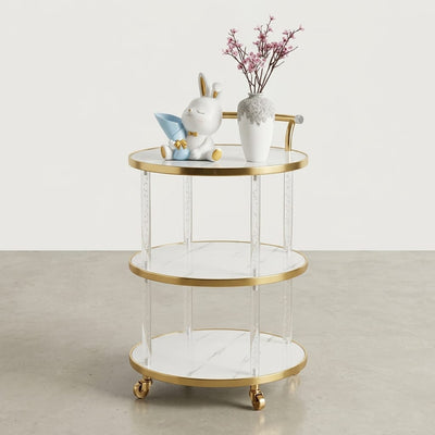 TEA TROLLEY ACRYLIC WHITE
