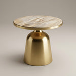 LUXURY GOLDEN AND WOOD DECORE TABLE