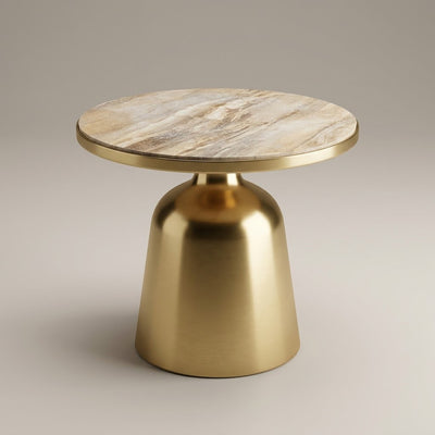 LUXURY GOLDEN AND WOOD DECORE TABLE