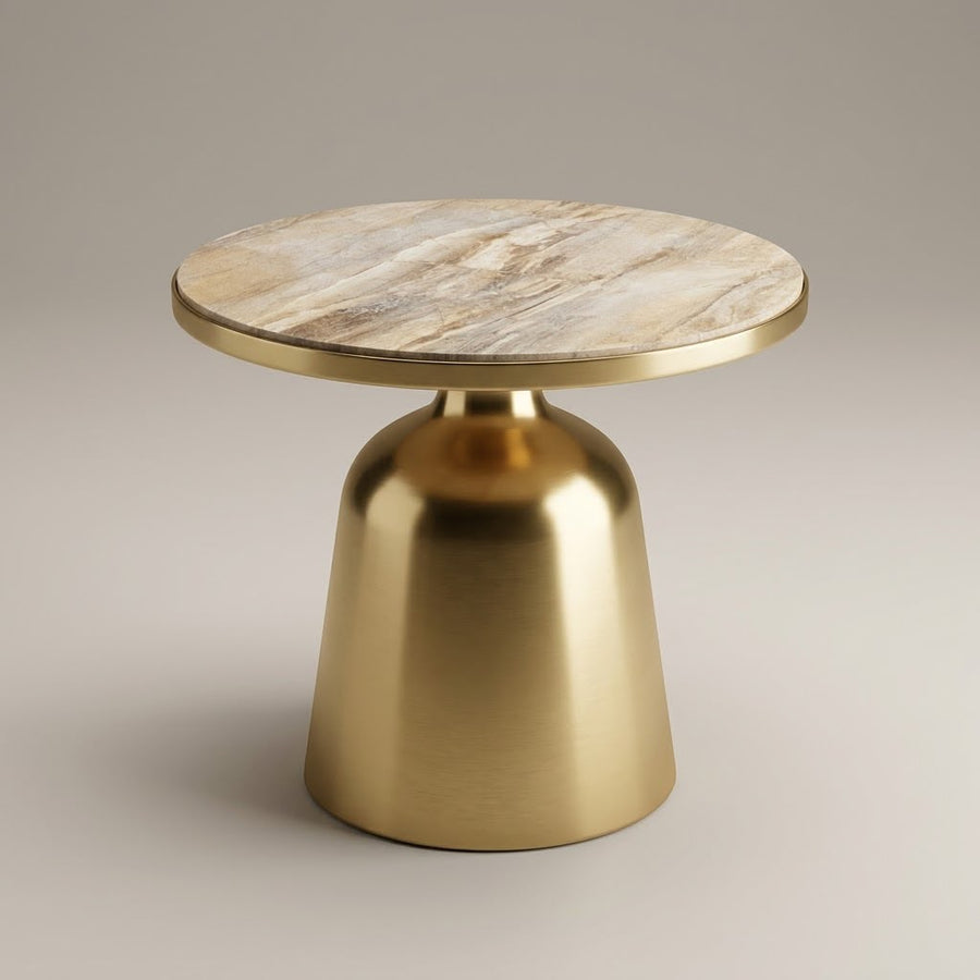 LUXURY GOLDEN AND WOOD DECORE TABLE