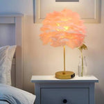 FEATHER SHADE TABLE LAMP