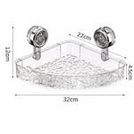 Acrylic Corner Suction Shelf – Drill-Free Bathroom Corner Rack